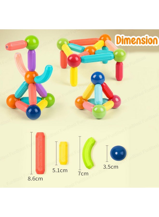 FunBlast FunBlast Magnetic Sticks Building Blocks for Kids 32 Pcs Puzzle Games for Kids, STEM Toys for Children, Building & Construction Toys, Educational & Learning Toy for 3+ Year Old Kids Boys, Girls  - Image 2