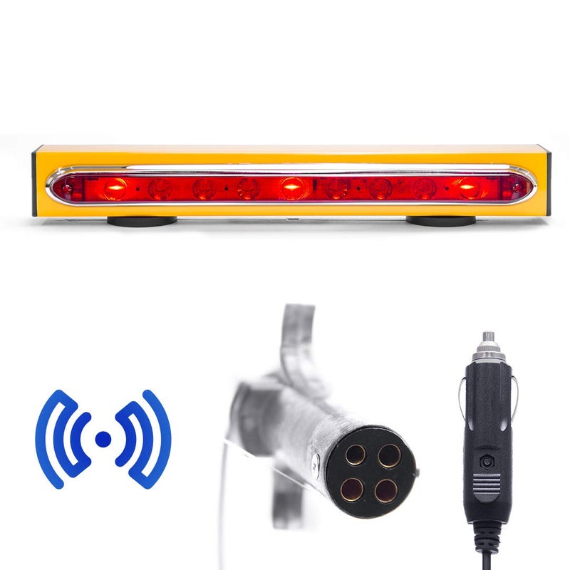 Master Tailgaters 19 Wireless Trailer Tow Light Bar Ultra Bright LED Multi Functional Signal Lights Sturdy Magnetic Mount 48 Feet Range 4 Pin Round Hitch Transmitter