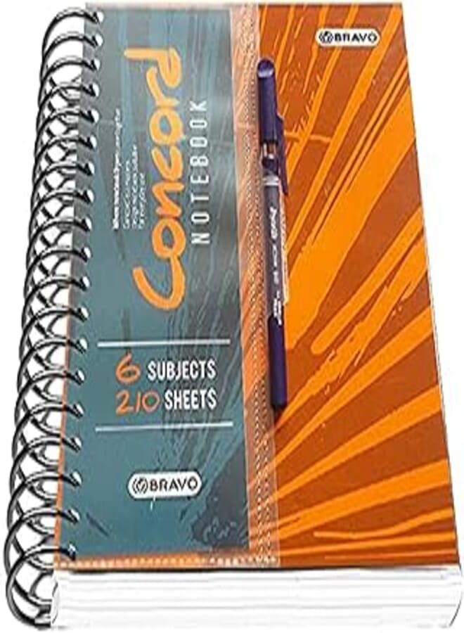 Sasco Concord Notebook 210 Sheets With Pen A5 - Orange