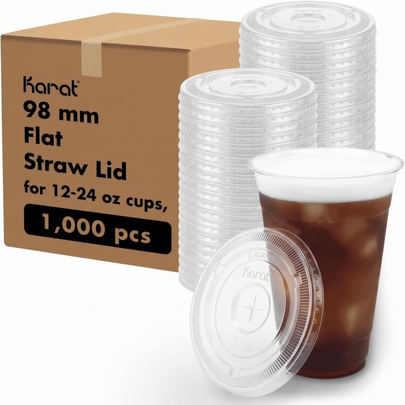 Karat CKC626TS 98mm Diameter Flat Lids for Karat Cold Cups Case of 1000 - Image 2