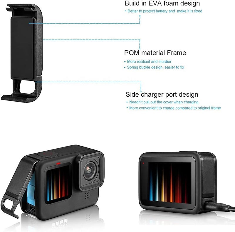 Husiway Waterproof Case Housing for GoPro Hero 13 12 11 10 9 Black Tempered Glass Screen Protector Silicone Sleeve Protective Case Accessories Kit Bundle for Gopro13 Gopro12 Gopro11 Gopro10 Gopro9 Go Pro -04E - Image 5