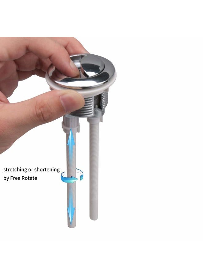 Slaige Dual Flush Toilet Kit Plastic Adjustable Top Push Button Toilet Tank Button Replacement for Most Dual Flush Toilet with 38mm Hole in the Cistern Lid - Image 3
