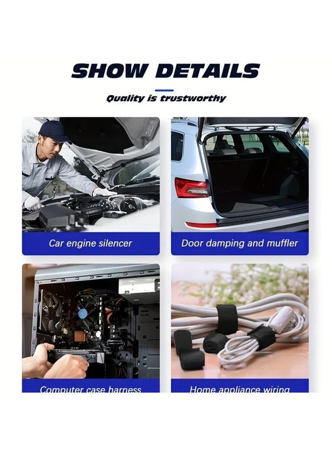 9mm Heavy Duty Adhesive Cloth Tape 590.55inch Black Cable Management Indoor Outdoor - Image 5