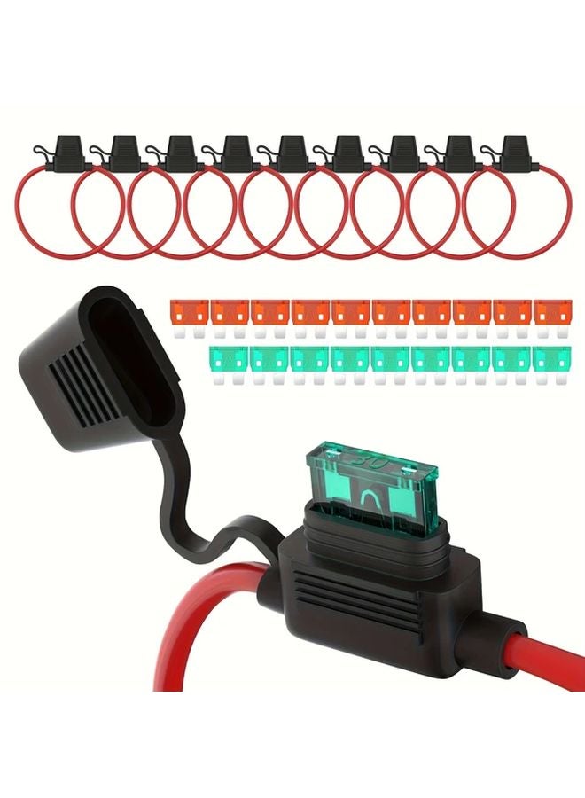 12AWG 10Pcs 30A 40A Inline Fuse Holder For Car Automotive Marine Boat Audio - Image 2