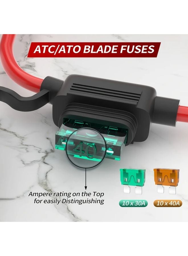 12AWG 10Pcs 30A 40A Inline Fuse Holder For Car Automotive Marine Boat Audio - Image 4