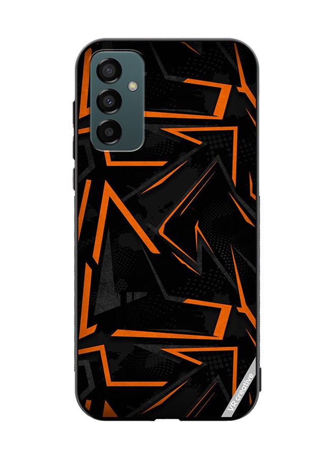 VR CREATIVE Protective Case Cover For Samsung Galaxy F23 Black & Orrange Pattern Design Multicolour - Image 1