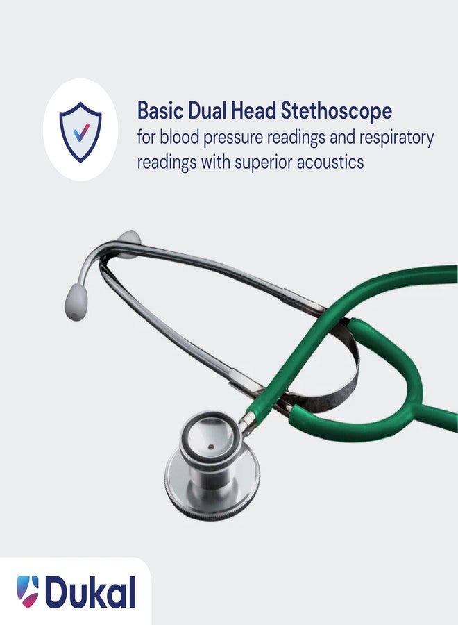 DUKAL Tech-Med Dual Head Stethoscope, 22" Tubing (Green), Lightweight Dual Head Stethoscope for Nurses, Doctors, Paramedics, and Students - Image 3