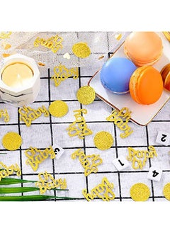 Sumind 160 Pieces Baby Shower Confetti Gold Confetti Glitter Gold Decorations Baby Shower Party Table Decorations Crown Confetti Baby Circle Dots Confetti For Baby Shower Parties (Baby Circle Dot Style)  - Image 5