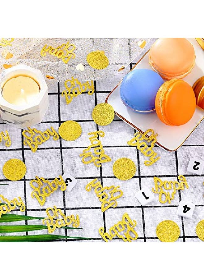 Sumind 160 Pieces Baby Shower Confetti Gold Confetti Glitter Gold Decorations Baby Shower Party Table Decorations Crown Confetti Baby Circle Dots Confetti For Baby Shower Parties (Baby Circle Dot Style)  - Image 5