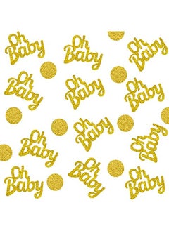 Sumind 160 Pieces Baby Shower Confetti Gold Confetti Glitter Gold Decorations Baby Shower Party Table Decorations Crown Confetti Baby Circle Dots Confetti For Baby Shower Parties (Baby Circle Dot Style)  - Image 1