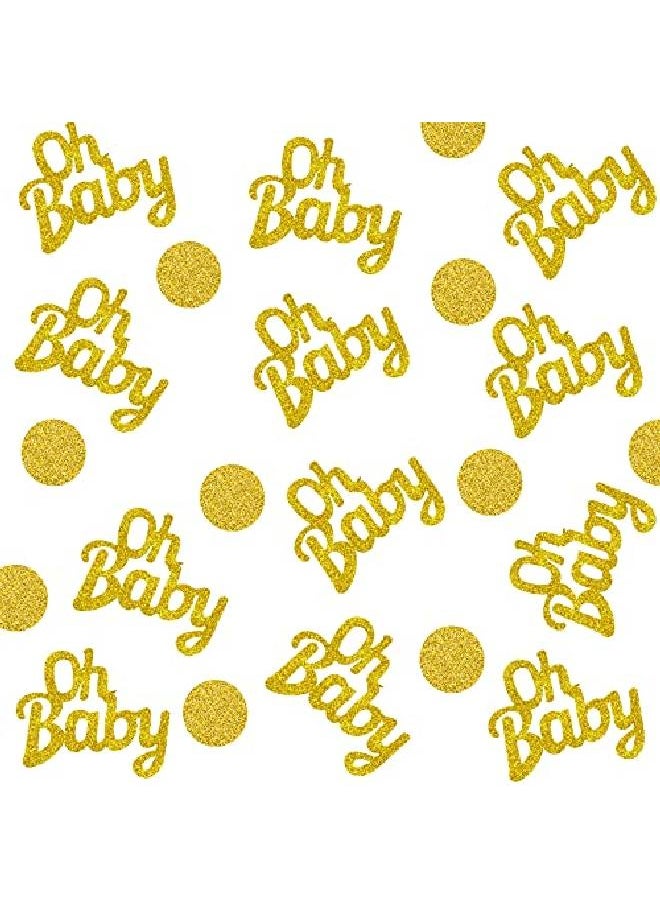 Sumind 160 Pieces Baby Shower Confetti Gold Confetti Glitter Gold Decorations Baby Shower Party Table Decorations Crown Confetti Baby Circle Dots Confetti For Baby Shower Parties (Baby Circle Dot Style)  - Image 1