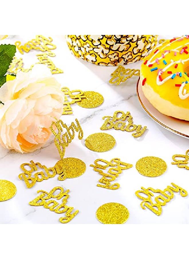 Sumind 160 Pieces Baby Shower Confetti Gold Confetti Glitter Gold Decorations Baby Shower Party Table Decorations Crown Confetti Baby Circle Dots Confetti For Baby Shower Parties (Baby Circle Dot Style)  - Image 4