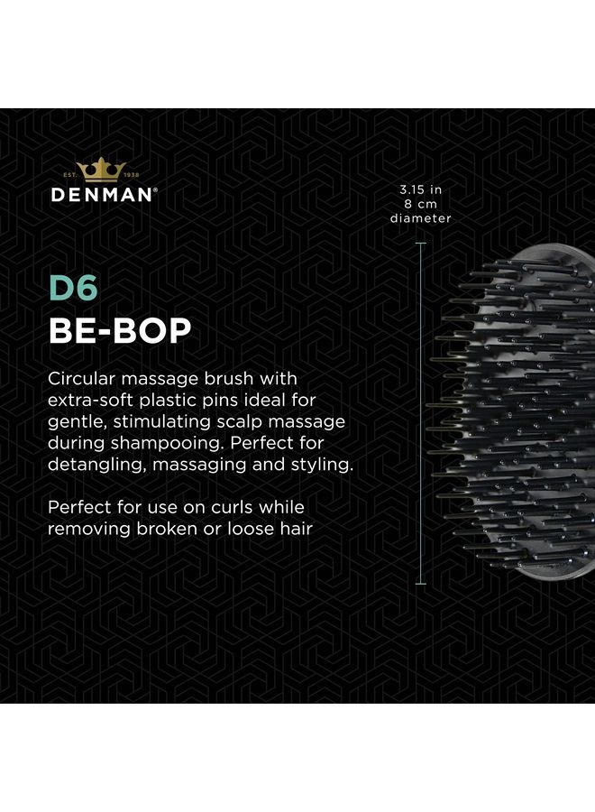 DENMAN Jack Dean by Denman (Black) Scalp Massager and Detangling Hair Brush for Thick or Thin Hair, Curly or Straight Hair - use in the Shower or Bath - Head and Beard Scrubber - For Women and Men, D6 - Image 2