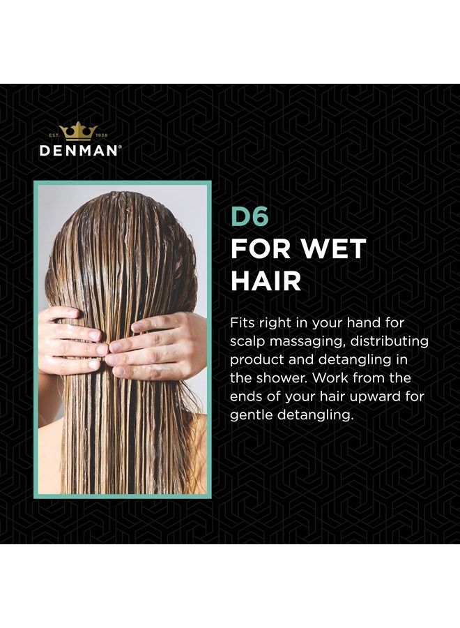 DENMAN Jack Dean by Denman (Black) Scalp Massager and Detangling Hair Brush for Thick or Thin Hair, Curly or Straight Hair - use in the Shower or Bath - Head and Beard Scrubber - For Women and Men, D6 - Image 3