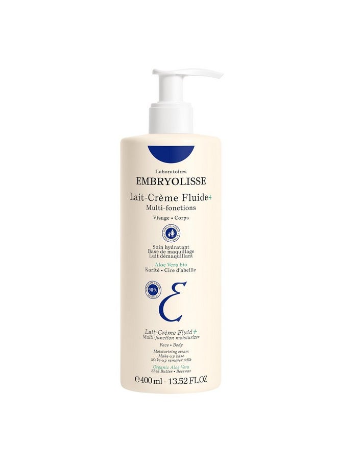 إمبريوليس كريم Lait Creme Fluid+ للوجه والجسم. مرطب طبيعي خفيف الوزن لجميع أنواع البشرة. لوشن مرطب بزبدة الشيا والصبار، 13.52 أونصة سائلة  - Image 1