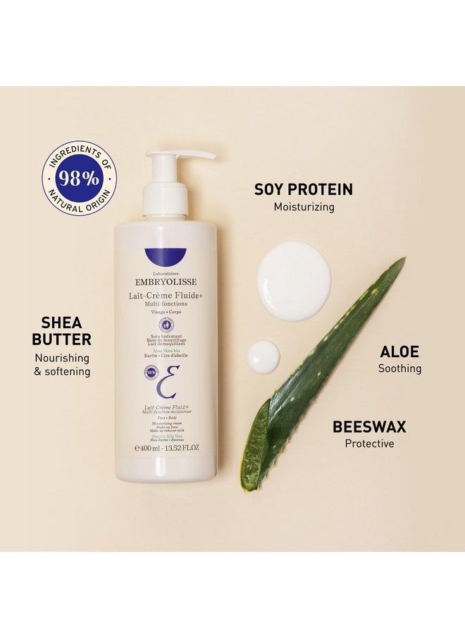 إمبريوليس كريم Lait Creme Fluid+ للوجه والجسم. مرطب طبيعي خفيف الوزن لجميع أنواع البشرة. لوشن مرطب بزبدة الشيا والصبار، 13.52 أونصة سائلة  - Image 2