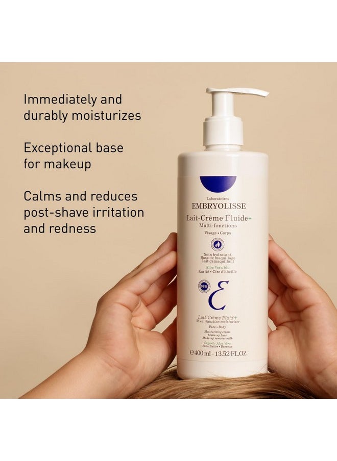إمبريوليس كريم Lait Creme Fluid+ للوجه والجسم. مرطب طبيعي خفيف الوزن لجميع أنواع البشرة. لوشن مرطب بزبدة الشيا والصبار، 13.52 أونصة سائلة  - Image 3