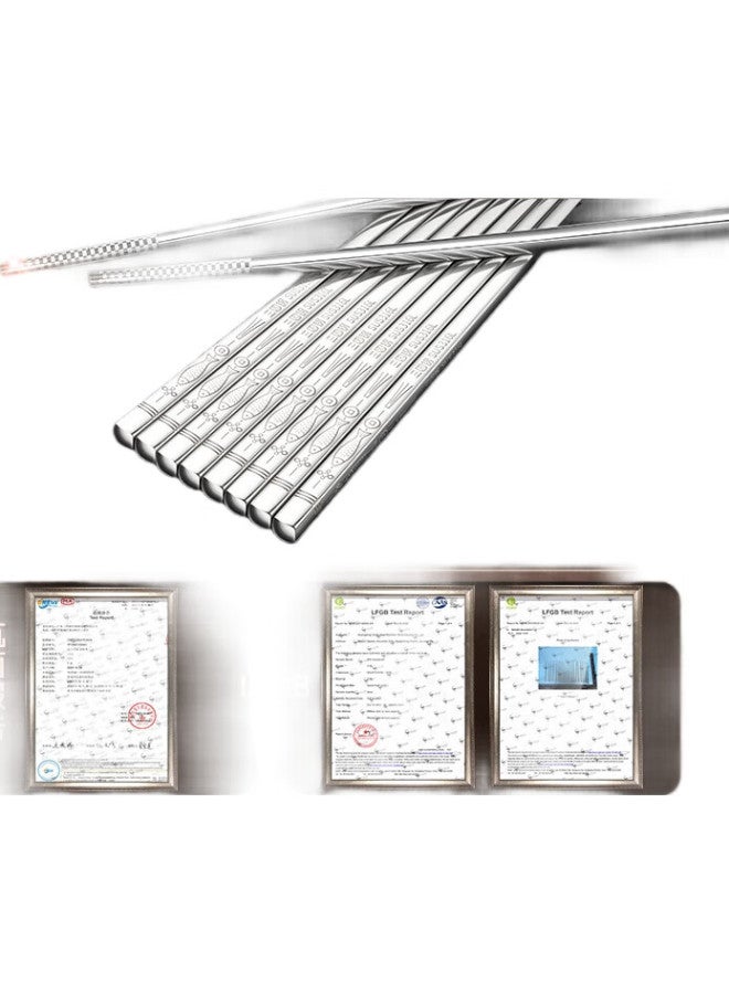 SSGP Four Steel Stainless Steel Chopsticks Household 316L Food Grade Anti-Slip Antibacterial Anti-Mold 10 Pairs Gift Box Tableware 32161 - Image 3