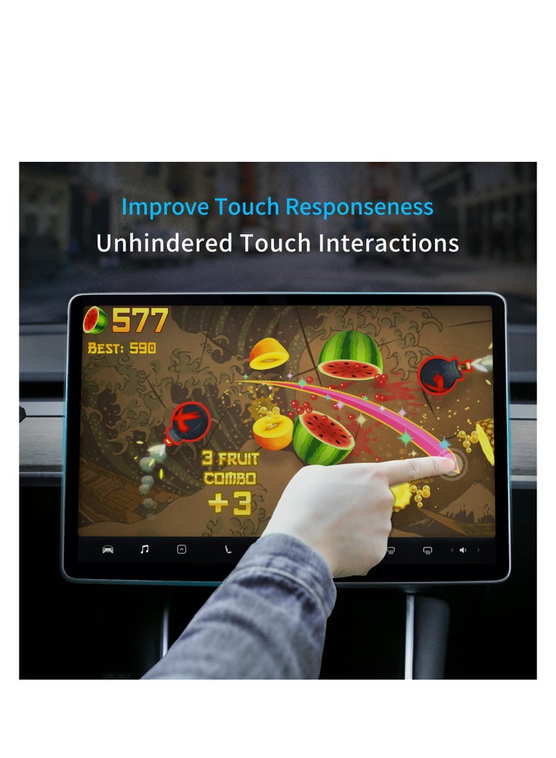 SOLARAE Tempered Glass Matte Screen Protector Compatible with Tesla Model 3 / Model Y, Center Control Touch Screen Car Navigation Tempered Glass Accessories Anti Glare Anti Fingerprint - Image 5
