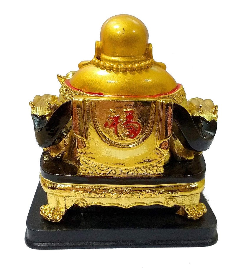RIPE INDIA Fengshui Laughing Buddha Sitting On Chair Ingot (Multicolour, Standard) - Image 3