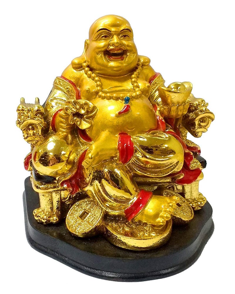 RIPE INDIA Fengshui Laughing Buddha Sitting On Chair Ingot (Multicolour, Standard) - Image 5