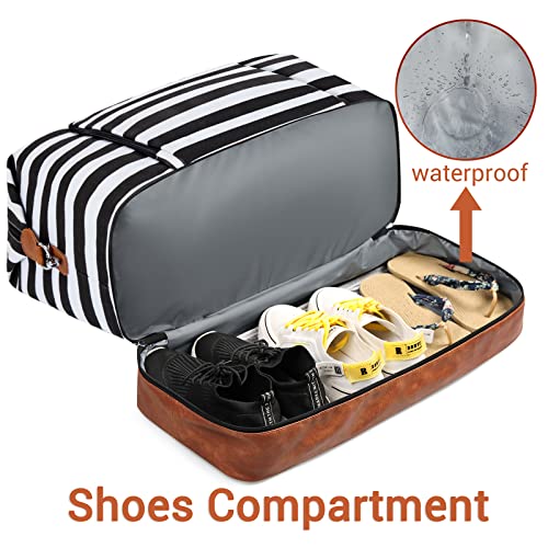 TIBES Travel Weekender Bag for Women, Overnight Bag with Shoe Compartment Oversized Travel Duffel Bag Carry On Tote 21" - Image 4