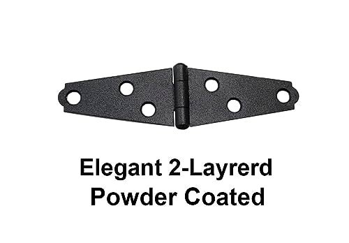 QCAA Light Strap Hinge Steel 2Layered Powder Coated 3 Elegant Frosted Matte Black 12 Pack Made in Taiwan - Image 3