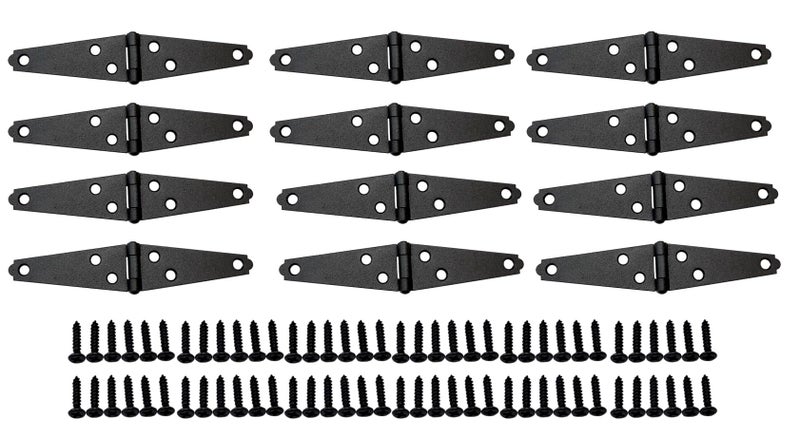 QCAA Light Strap Hinge Steel 2Layered Powder Coated 3 Elegant Frosted Matte Black 12 Pack Made in Taiwan - Image 2