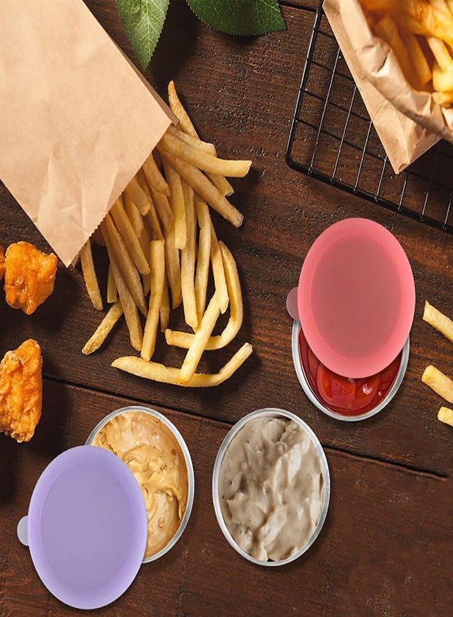 ccHuDE 3 Sets Salad Dressing to Go Containers Reusable Small Condiment Cups Stainless Steel Dipping Sauce Cups Reusable Sauce Containers with Lids - Image 3
