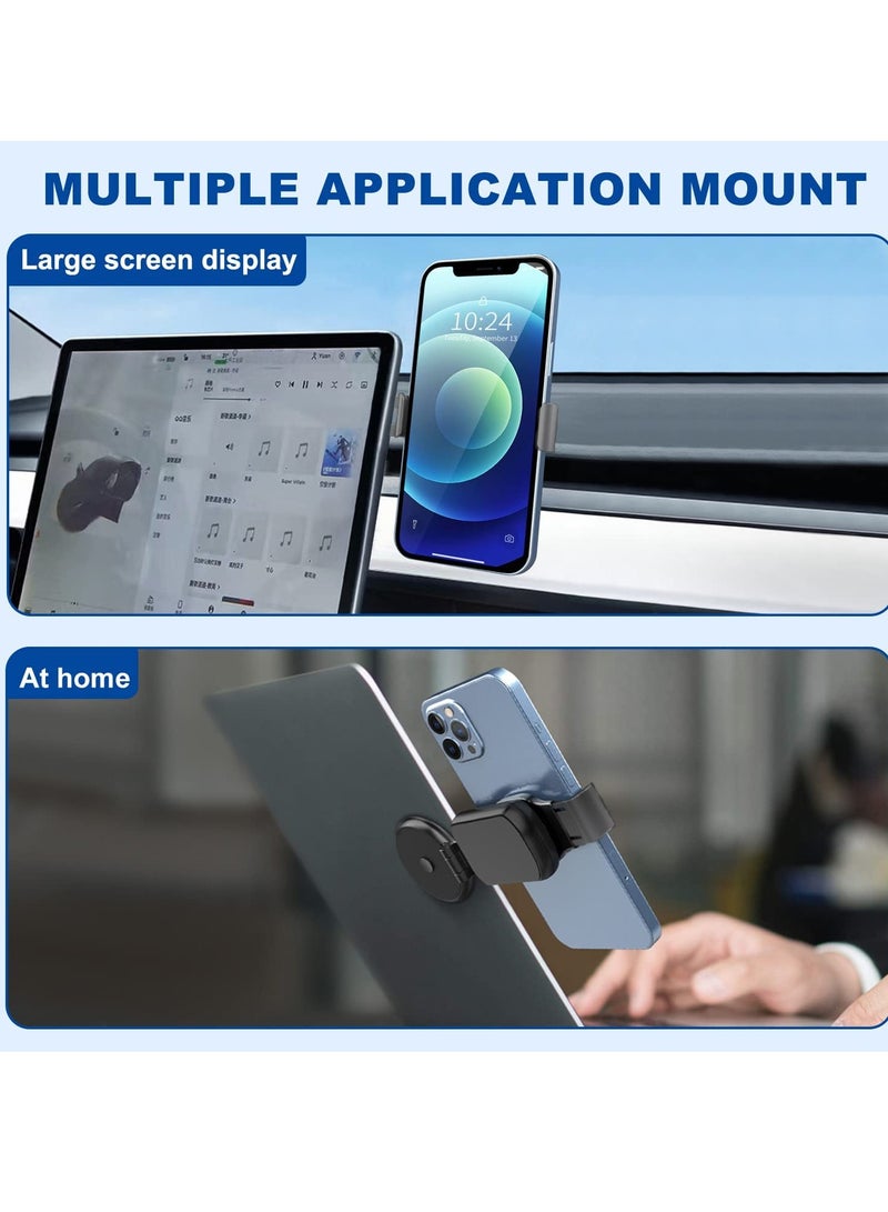 erorex Phone Car Mount, Fit for Tesla Magnetic Phone Car Mount 360° Rotation Foldable Invisible Magnetic Car Phone Holder With a Phone Clamp Phone Mount  - Image 4