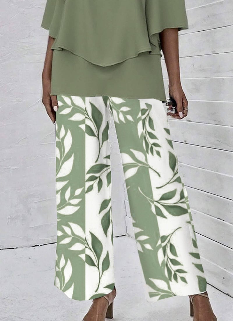 LOZ Lounge Sets for Women 2026 Summer Casual 3/4 Sleeve Shirts Wide Leg Pants Matching Tracksuit Sets Travel Outfits - Image 4