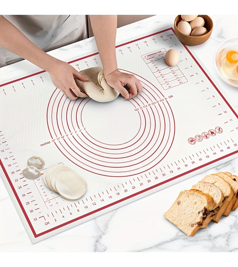 Red Large Thickened Baking Mat Non-Slip Non-Stick Food-Grade EVA for Dough Rolling Baking Pastry Making Kitchen Tool - Image 2