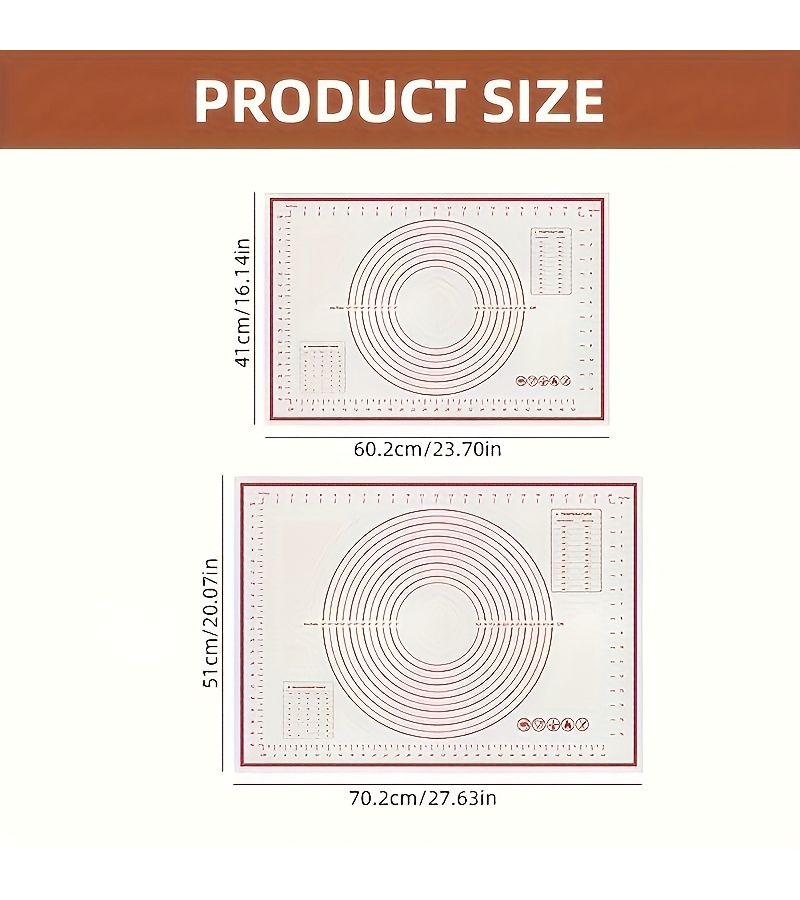 Red Large Thickened Baking Mat Non-Slip Non-Stick Food-Grade EVA for Dough Rolling Baking Pastry Making Kitchen Tool - Image 3