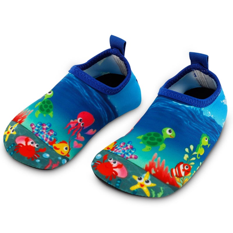 Toddler Kids Swim Water Shoes Quick Dry NonSlip Water Skin Barefoot Sports Shoes Aqua Socks for Boys Girls Toddler Seaworld 3 Infant