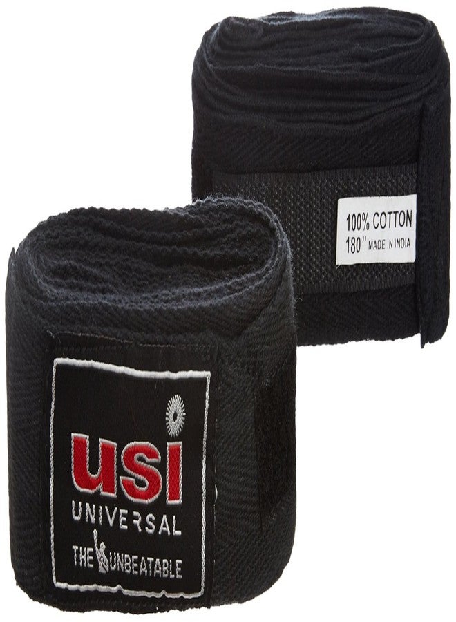 USI Cotton HandWraps, 180-inch (Black) - Image 1