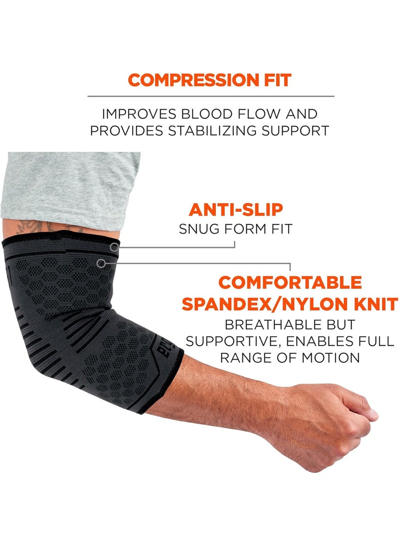 Ergodyne Ergodyne  16593 ProFlex 651 Elbow Compression Sleeve Brace Support for Men and Women Black Medium  - Image 3