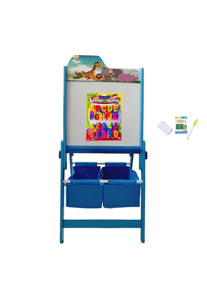Factory Price - 2 Sided Wooden Easel Board with Accessories & Storage Bin - Image 3