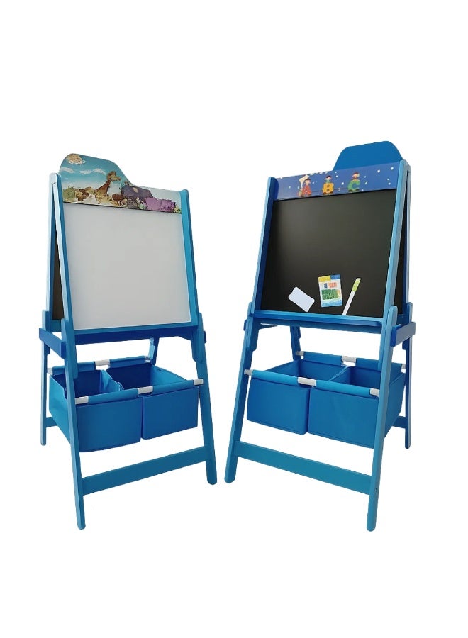 Factory Price - 2 Sided Wooden Easel Board with Accessories & Storage Bin - Image 1