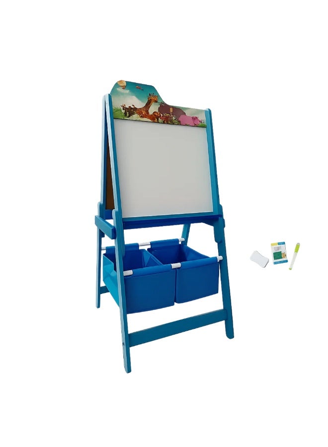 Factory Price - 2 Sided Wooden Easel Board with Accessories & Storage Bin - Image 4