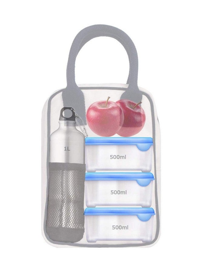 HOOM Insulated Travel Lunch Bag/Tiffin Bag/Storage Bag for Office, College, School, Picnic, Work,etc. Polyester Made with Quotes, Blue, Eat Good Feel Good - Image 5