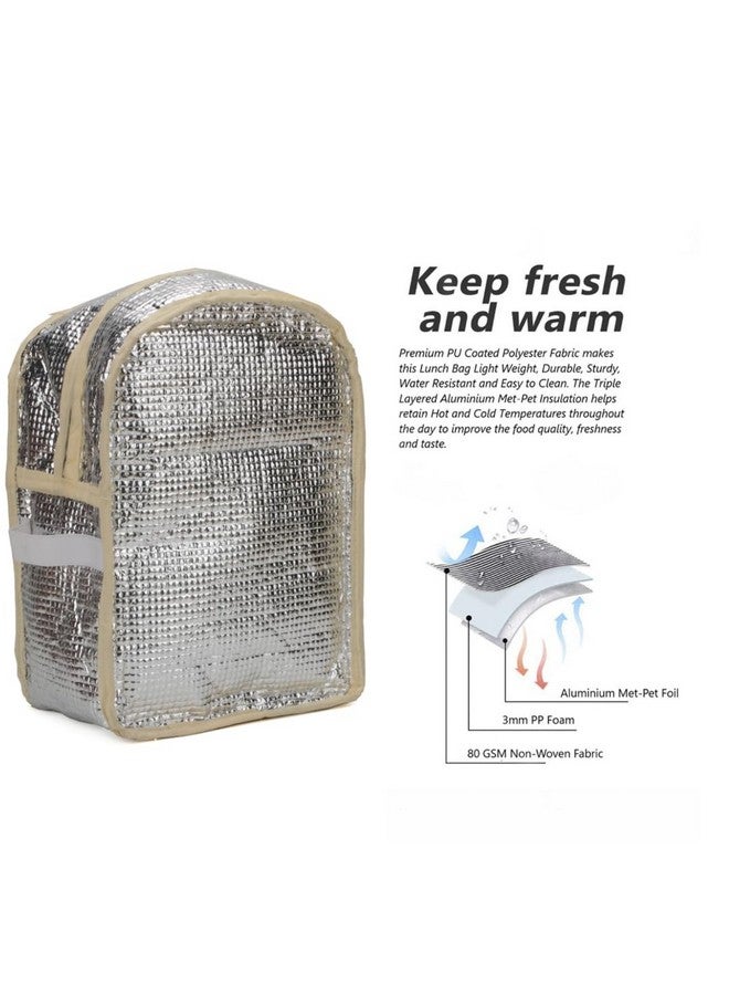 HOOM Insulated Travel Lunch Bag/Tiffin Bag/Storage Bag for Office, College, School, Picnic, Work,etc. Polyester Made with Quotes, Blue, Eat Good Feel Good - Image 4