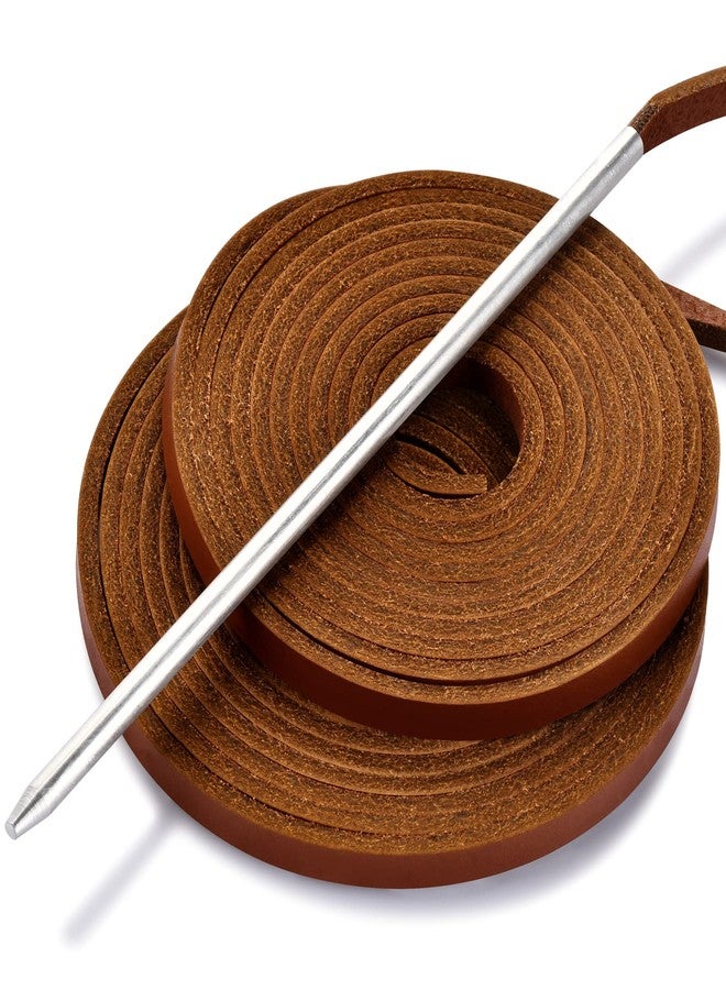 TeeLiy Softball and Baseball Glove Lace Kit - Mitt Leather Lacing Repair in Baseball Gloves - Deluxe Relacing - 2 Leather Laces and 1 Needle (Tan) - Image 1