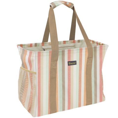 BALEINE Extra Large Utility Tote Bag with Wire Frame for Storage Color Strip 165x14x10