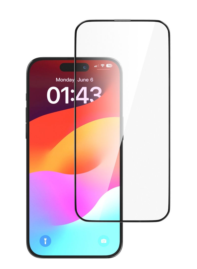 ديفيا شاشة زجاجية كاملة من سلسلة Star لهاتف iPhone 15 Pro - أسود - Image 1