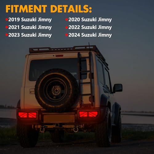 OKSIWA Sequential Full LED Tail Lights for Suzuki Jimny 2019-2024, with Start Up Sequence,Dynamic Turn Signal,Unique Appearance Design, Reverse Brake Tail Lamp Rear Lights Assembly (Dumbbel) - Image 5