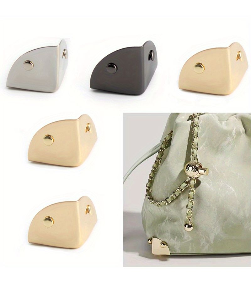 2pcs Silvery Metal Triangle Corner Buckle For Wallet Cover Handbag Craft DIY - Image 1