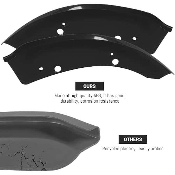 BOMLING Front Bumper Lip Splitter Protector Compatible with Dodge Charger Hellcat/SRT 392 / Scat Pack/RT Scat Pack/GT/RT 2015-2021, Black, Pack of 2 - Image 2