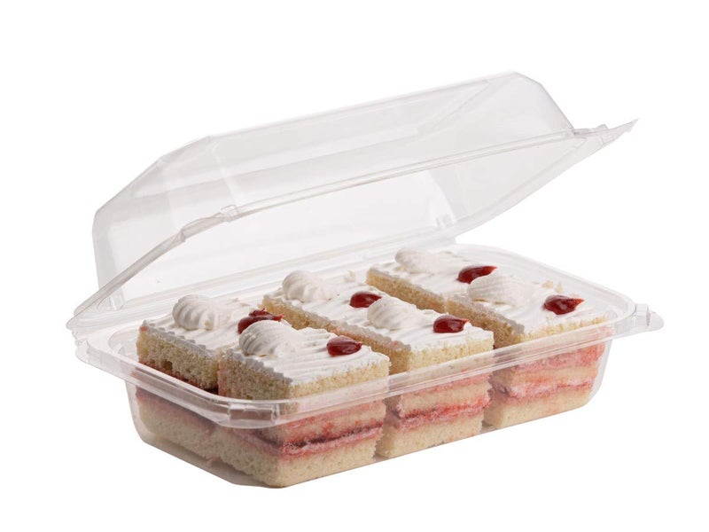 Smygoods Plastic loaf Container, (Pack of 25-9 3/10 x 5 1/2 x 3 1/3) Disposable Plastic Sturdy Hinged Loaf Containers - Image 1