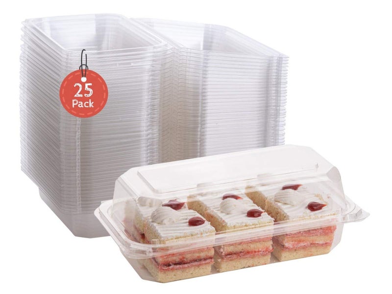 Smygoods Plastic loaf Container, (Pack of 25-9 3/10 x 5 1/2 x 3 1/3) Disposable Plastic Sturdy Hinged Loaf Containers - Image 2