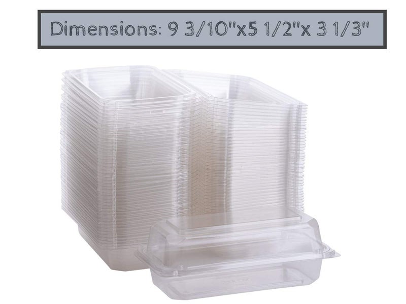Smygoods Plastic loaf Container, (Pack of 25-9 3/10 x 5 1/2 x 3 1/3) Disposable Plastic Sturdy Hinged Loaf Containers - Image 3
